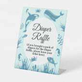 Blue Under Sea Baby Shower Diaper Raffle Sign Sockelschild (Vorderseite)