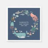 Blue Under Sea Baby Shower Napkins Serviette (Vorderseite)