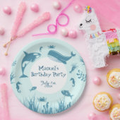 Blue Under Sea Birthday Party Pappteller (Party)