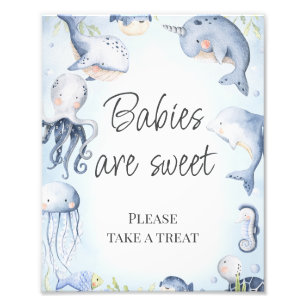 Blue Under Sea Boys Baby Shower Table Sign Fotodruck