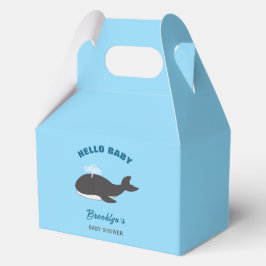 Blue Under Sea Hello Baby Shower Gray Whale Geschenkschachtel