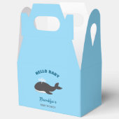 Blue Under Sea Hello Baby Shower Gray Whale Geschenkschachtel (Offen)