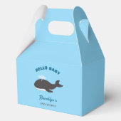 Blue Under Sea Hello Baby Shower Gray Whale Geschenkschachtel (Rückseite)