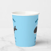Blue Under Sea Hello Baby Shower Gray Whale Pappbecher (Links)