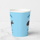 Blue Under Sea Hello Baby Shower Gray Whale Pappbecher (Rechts)