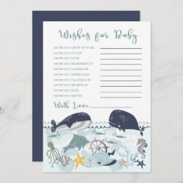 Blue under Sea Ocean Baby Dusche Wünsche für Baby Einladung