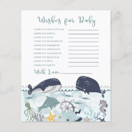 Blue Under Sea Ocean Baby Shower Wishes for Baby I