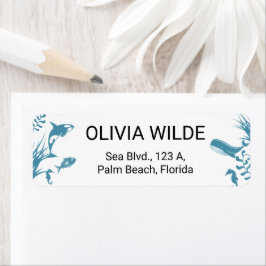 Blue under Sea Return Address Label