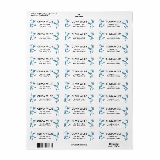 Blue under Sea Return Address Label (Vorne)