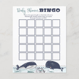 Blue Under Sea Theme Baby Shower Bingo I