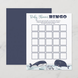 Blue Under Sea Theme Baby Shower Bingo I