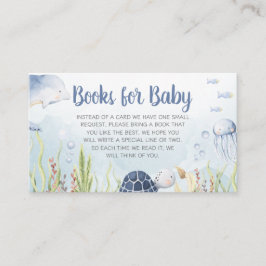 Blue Under the Sea Baby Shower Books for Baby Begleitkarte