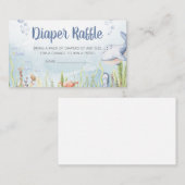 Blue Under the Sea Baby Shower Diaper Raffle Begleitkarte (Vorne/Hinten)