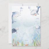 Blue Under the Sea Baby Shower Einladung (Rückseite)