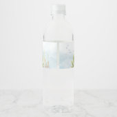 Blue Under the Sea Baby Shower Wasserflaschenetikett (Rückseite)