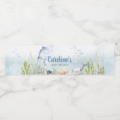 Blue Under the Sea Baby Shower Wasserflaschenetikett (Einzelnes Label)