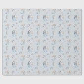 Blue Under the Sea Mermaid Birthday Geschenkpapier (Flach)