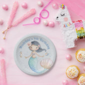 Blue Under the Sea Mermaid Birthday Party Pappteller (Party)