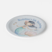 Blue Under the Sea Mermaid Birthday Party Pappteller (Schrägansicht)