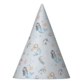 Blue Under the Sea Mermaid Birthday Partyhütchen (Links)