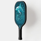 Blue Underwater Dolphin Art Pickleball Schläger (Links)