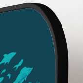 Blue Underwater Dolphin Art Pickleball Schläger (Linke Seite)