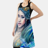 Blue Underwater Fantasy Goddess Abstrakte Kunst Schürze (InSitu)