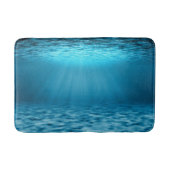 Blue Underwater Ocean Light Rays Badematte (Vorderseite)