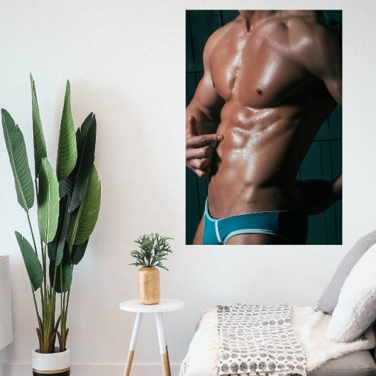 Blue Underwear Boy Hot Typ Poster