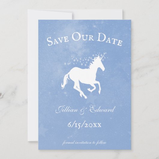 Blue Unicorn Ankündigung Datum freihalten (Vorderseite)