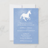 Blue Unicorn Brautparty Einladung (Vorderseite)