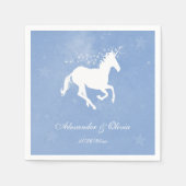 Blue Unicorn Brautparty Napkin Serviette (Vorderseite)