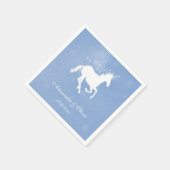Blue Unicorn Brautparty Napkin Serviette (Ecke)