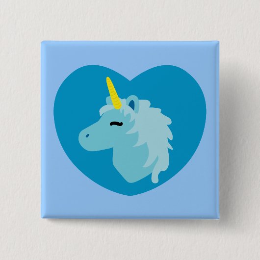 Blue Unicorn Button (Vorderseite)