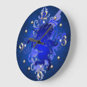 Blue Unicorn Fantasy Clock Große Wanduhr (Winkel)