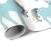 Blue Unicorn Geschenkpapier (Rolleneckpunkt)