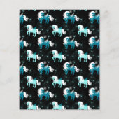 Blue Unicorn Horse Universe Star Constellation Flyer (Hinten)