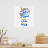 Blue Unicorn Inspiration Zitat Poster (Küche)