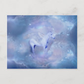 Blue Unicorn mit Flügelfantasie Postkarte (Vorderseite)