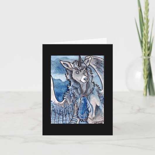 Blue Unicorn Notecard Karte (Vorderseite)