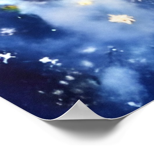 Blue Unicorn Poster (Ecke)