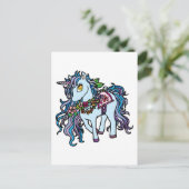 Blue Unicorn Postkarte (Stehend Vorderseite)