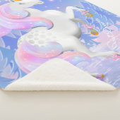 Blue Unicorn Princess auf Frozen Lake Kinderzimmer Sherpadecke (3/4)
