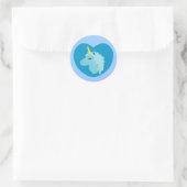 Blue Unicorn Runder Aufkleber (Tasche)