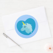 Blue Unicorn Runder Aufkleber (Umschlag)