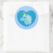 Blue Unicorn Runder Aufkleber (Tasche)