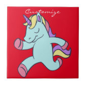 Blue Unicorn Running Thunder_Cove Fliese (Vorderseite)