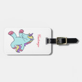 Blue Unicorn Running Thunder_Cove Gepäckanhänger (Vorderseite horizontal)