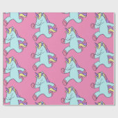 Blue Unicorn Running Thunder_Cove Geschenkpapier (Flach)