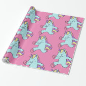 Blue Unicorn Running Thunder_Cove Geschenkpapier (Ungerollt)